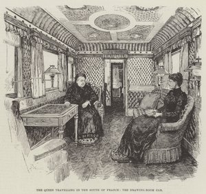 The Queen travelling in the South of France, the Drawing-Room Car by Amedee Forestier